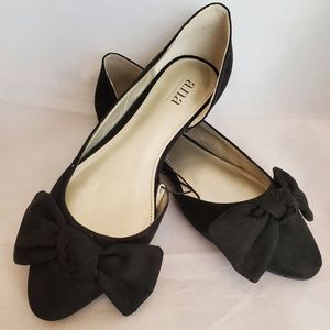 New A.N.A. Black Ballet Flats With Bow
